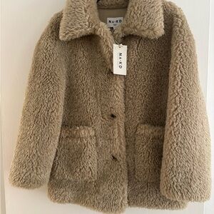 NA-KD Tan Faux Fur Coat